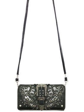 Western Rhinestone Laser Cut Buckle Crossbody/Wallet NWT